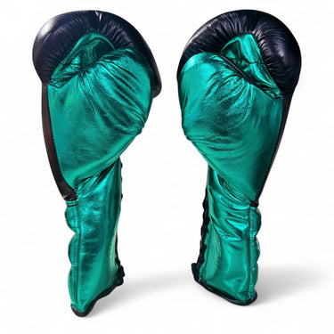 Campeon Black & Metallic Sea Blue 16oz Boxing Gloves