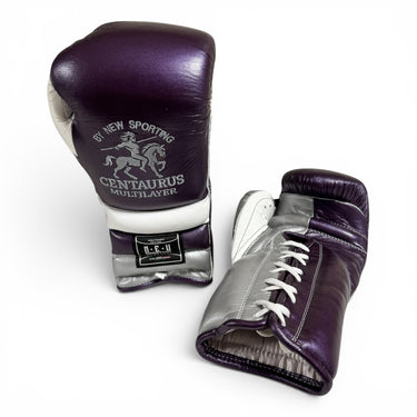NEW SPORTING “Purple Reign” CENTAURUS MULTILAYER LACE UP TRAINING GLOVES (Like-New) (16oz)
