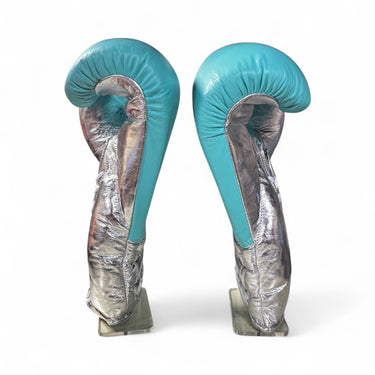 Campeon Baby Blue & Metallic Silver 16oz Boxing Gloves