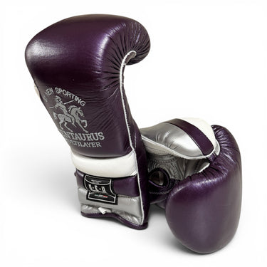NEW SPORTING “Purple Reign” CENTAURUS MULTILAYER LACE UP TRAINING GLOVES (Like-New) (16oz)